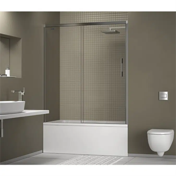 D2 Gredel - 1 Fixed + Slider door for bath