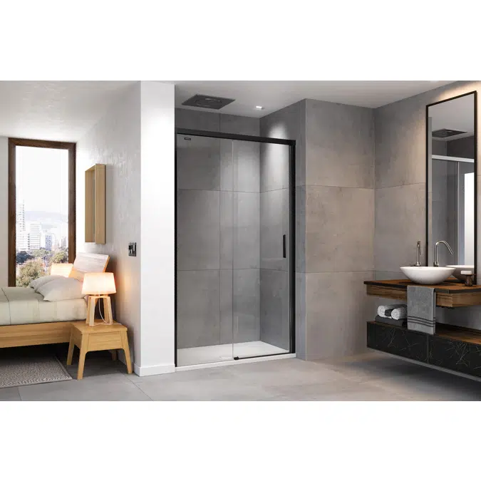 D1 GravityONE - 1 Fixed + Slider door for shower