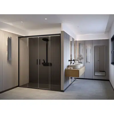 Image for D1 Mode One24 - 2 Fixed + Slider twin doors for shower