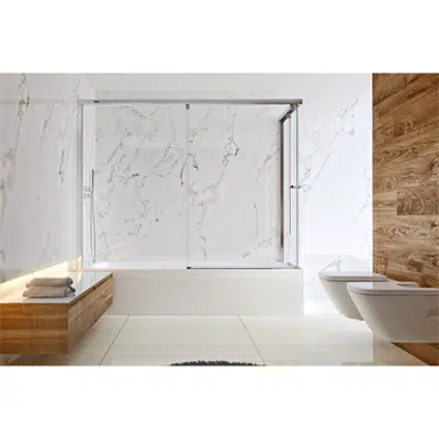 Зображення для D1 Plus Evolution - 2 Fixed + Slider twin doors for bath in a corner