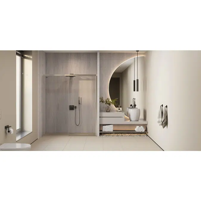 D3 Bella Vita  - 1 Fixed + Slider door for shower