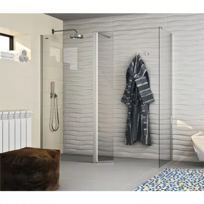 Image for D1 Plus Giro - 1 Fixed + 1 Pivot door for shower + Side pannels