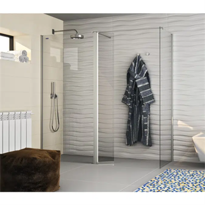 D1 Plus Giro - 1 Fixed + 1 Pivot door for shower + Side pannels