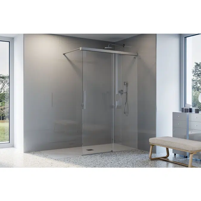 D5 Custom20 - Separator -1 Fixed + Slider door for shower