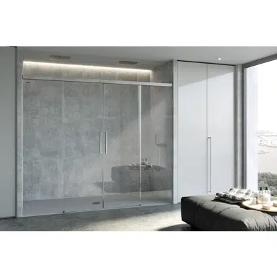 Image for D5 Custom20 - 2 Fixed panels + Slider twin doors for shower