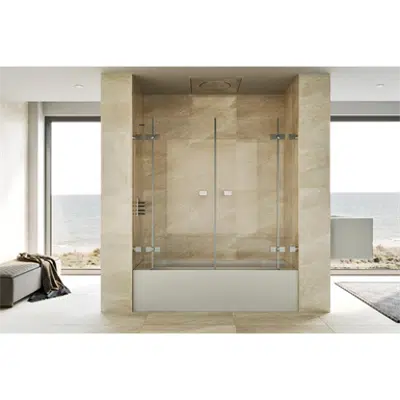 Image for D4 Pure20 - 2 Fixed + Pivot twin doors for bath