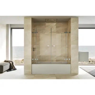 Image pour D4 Pure20 - 2 Fixed + Pivot twin doors for bath