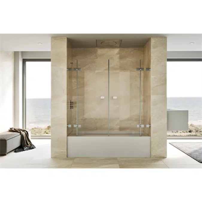 D4 Pure20 - 2 Fixed + Pivot twin doors for bath