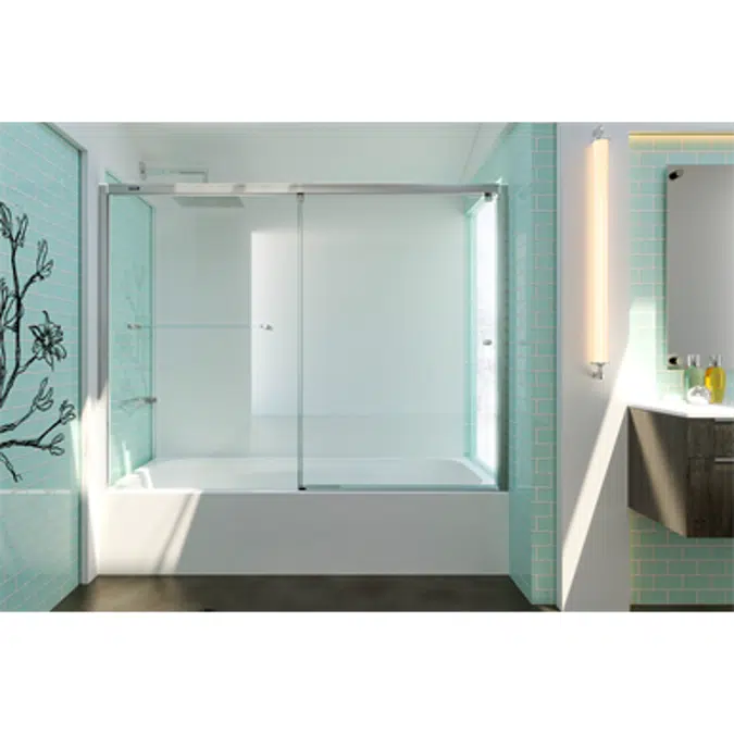 D1 Plus Evolution - 1 Fixed + Slider door for bath