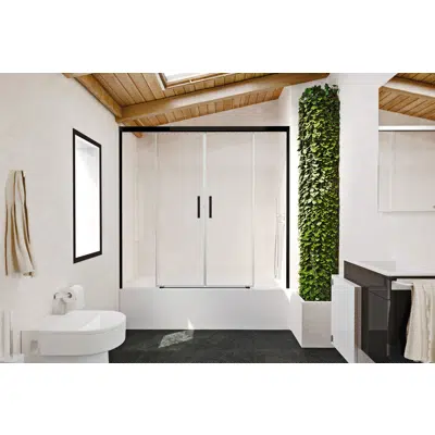 bild för D1 GravityONE - 2 Fixed + Slider twin doors for bath