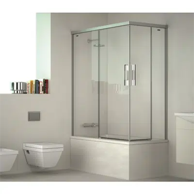 Image for D2 Gredel  - 2 Fixed + Slider twin doors for bath in a corner