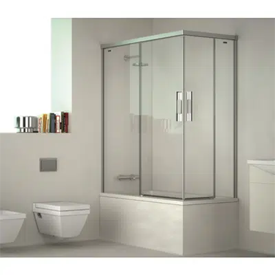 D2 Gredel  - 2 Fixed + Slider twin doors for bath in a corner 이미지