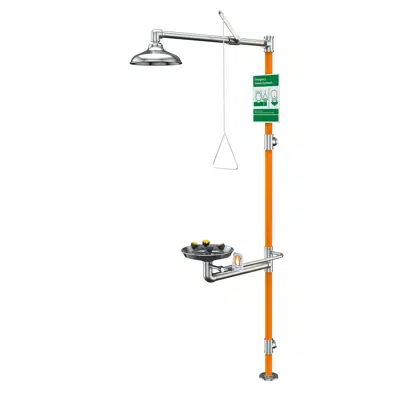 画像 GBF1994, All-Stainless Steel Barrier-Free Safety Station with WideArea™ Eye/Face Wash