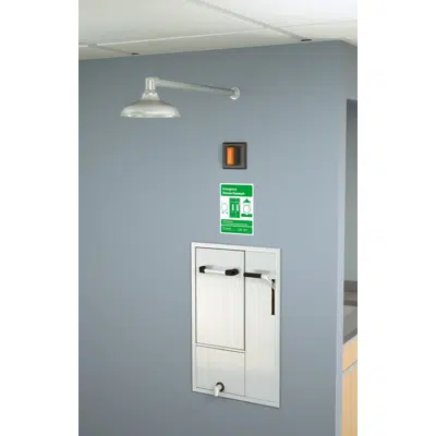 Image pour GBF2172, Recessed Safety Station with Drain Pan and Daylight Drain, Wall Mounted Exposed Shower Head