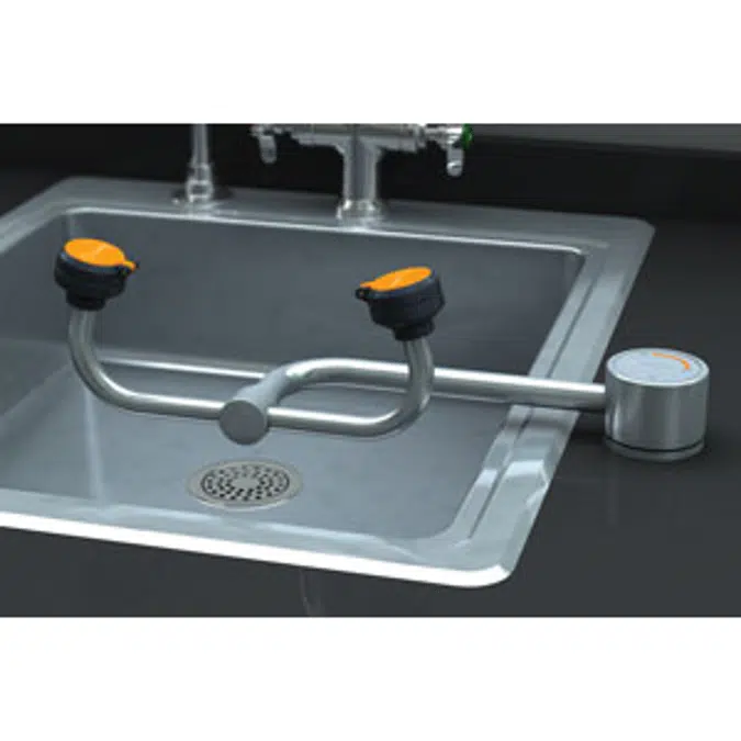 G1895, Eyewash, Deck Mounted AutoFlow™ 90 Swivel, All-Stainless Steel, Right Hand Mounting