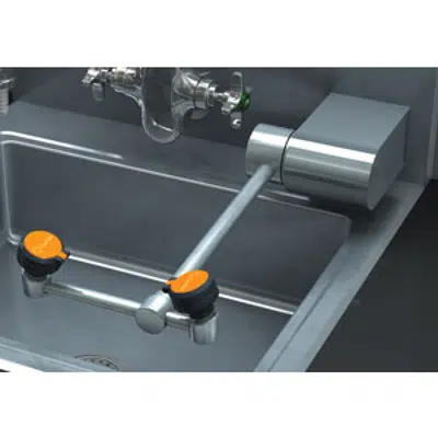 billede til G1898, Eyewash, Wall Mounted AutoFlow™ 90º Swing-Down, All-Stainless Steel