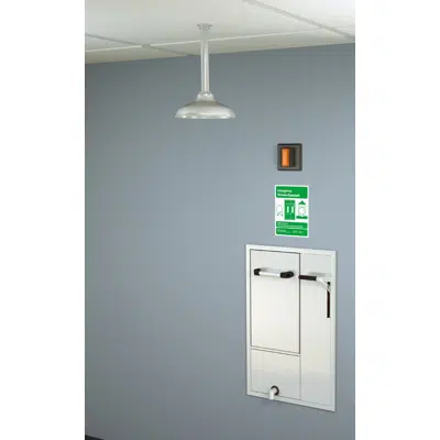 obraz dla GBF2352, Recessed Safety Station with Exposed Shower Head, Drain Pan and Daylight Drain, Fire-Rated Construction