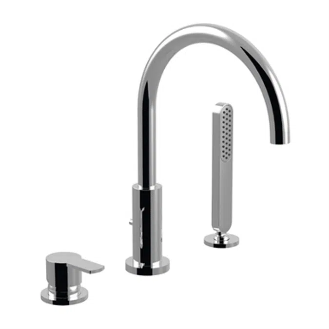 Surf - 3-hole single-lever mixer deck-mounted for bath’s border