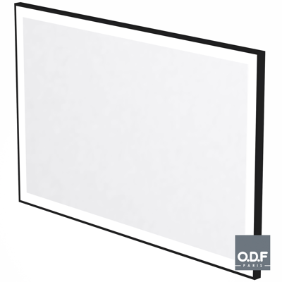 afbeelding voor Mirror with frame and rectangular LED light band and defogger 140 x 90cm