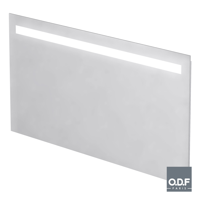 Mirror with integrated horizontal LED light band and defogger 140 x 70cm