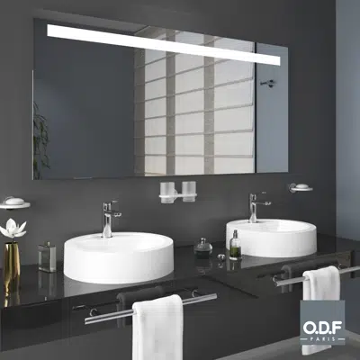 Image for Mirror with integrated horizontal LED light band and defogger 140 x 70cm
