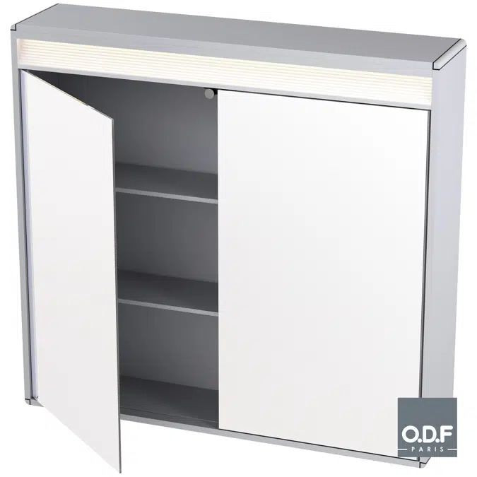 Armoire 2 portes avec éclairage LED 80 x 75cm