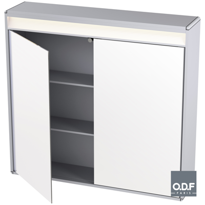 afbeelding voor Cabinet with 2 doors and LED light 80 x 75cm