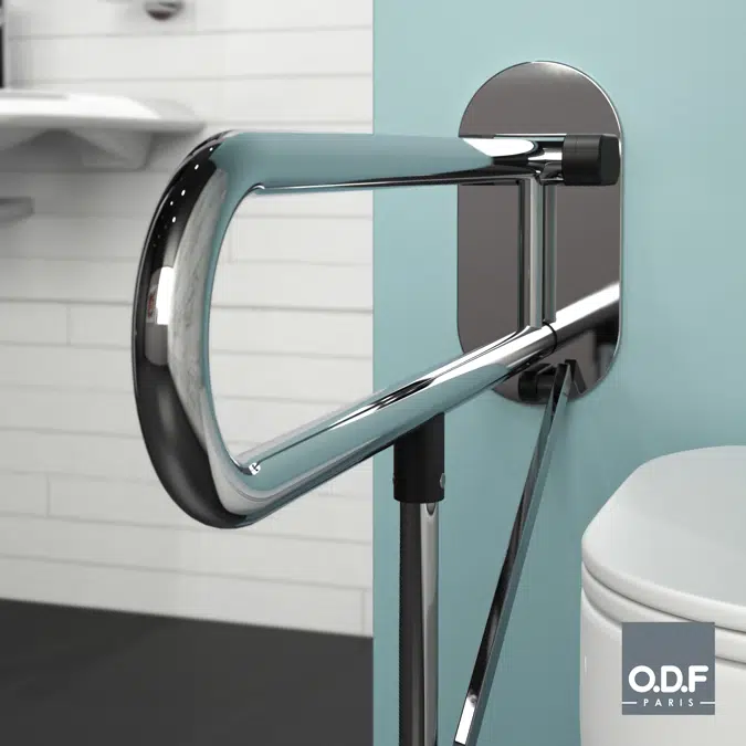 Folding grab bar with support Ø32mm - 70cm Serenity