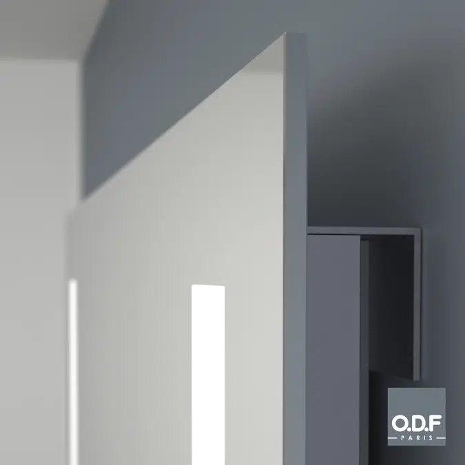 Espejo LED retroiluminado con 2 rayas esmeriladas verticales y sistema anti niebla 70 x 90cm