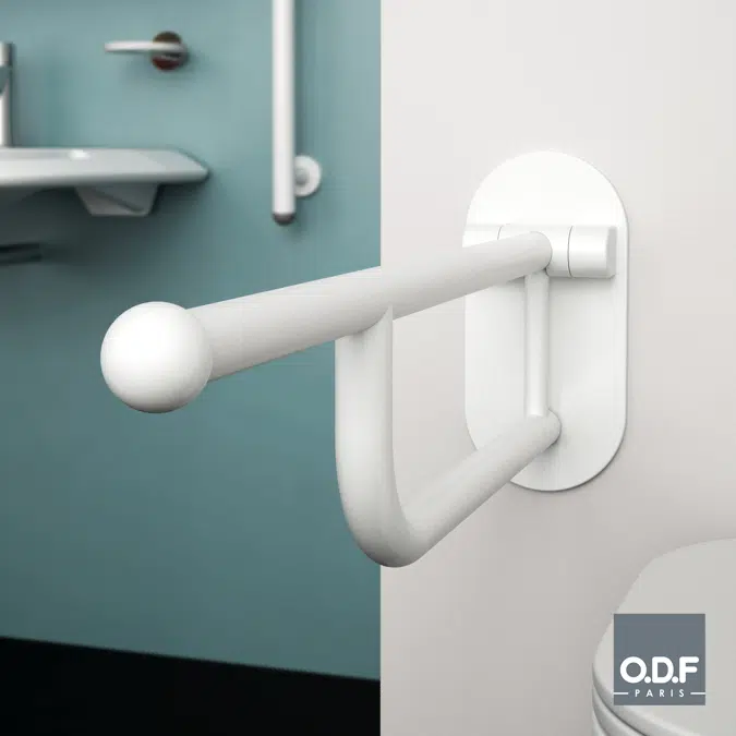 Folding grab bar Ø32mm - 70cm White Techni-Safe