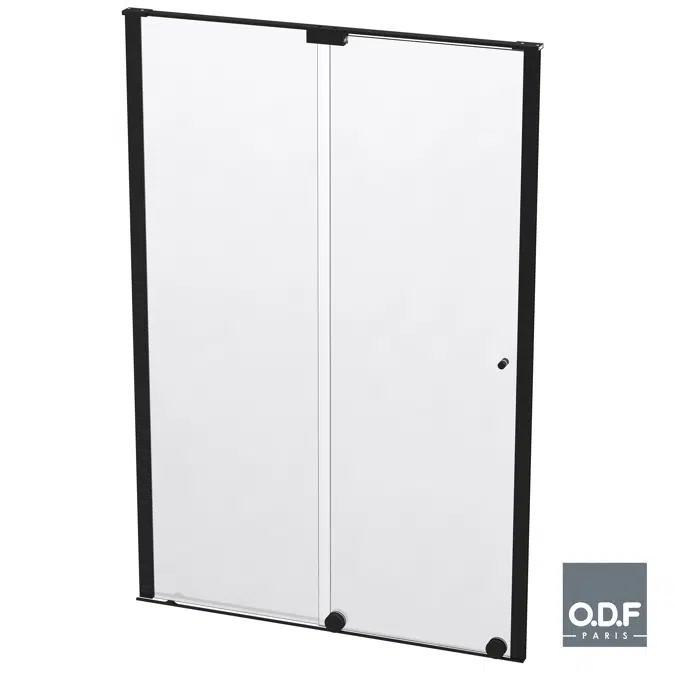 Shower screen 1 fixed + 1 sliding panel + upper rod Azur