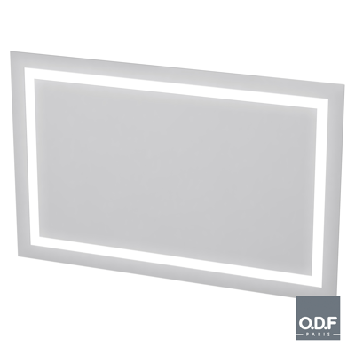 afbeelding voor Mirror with integrated rectangular LED light band and defogger 140 x 90cm
