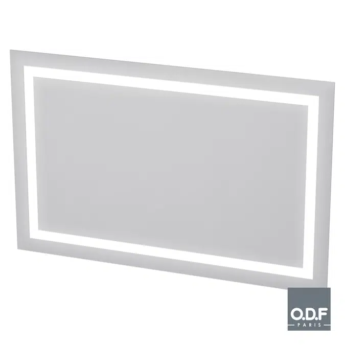 Mirror with integrated rectangular LED light band and defogger 140 x 90cm