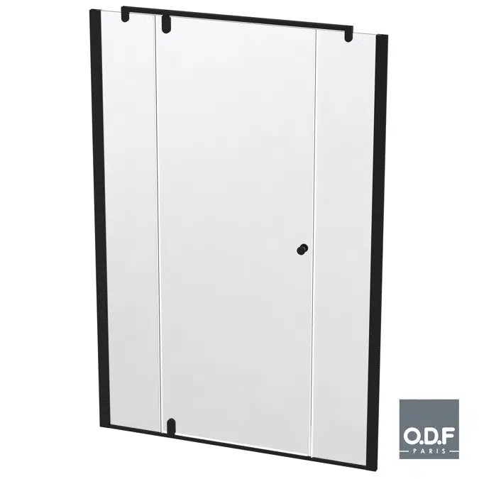 Shower screen 2 fixed + 1 swiveling panel + upper rod Azur