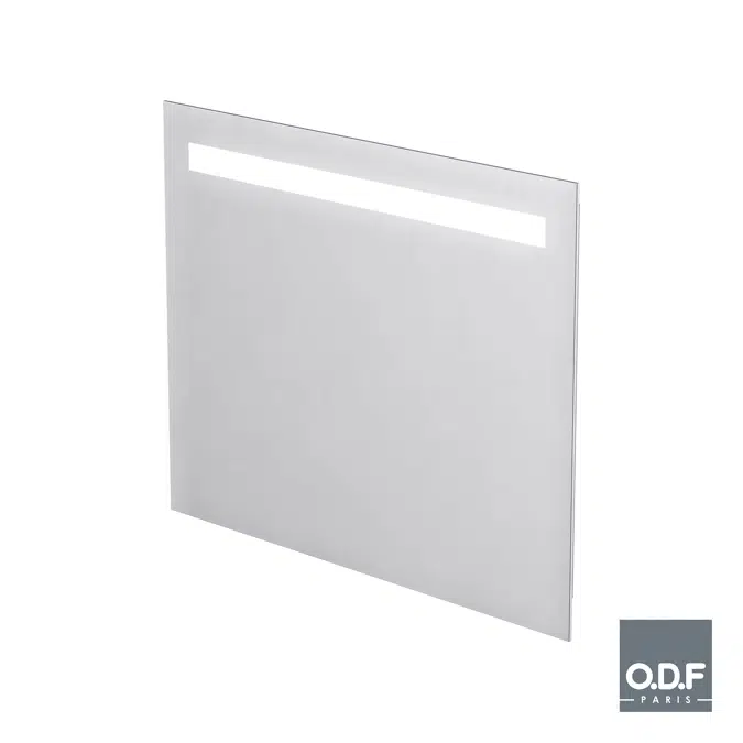 Mirror with integrated horizontal LED light band and defogger 90 x 70cm