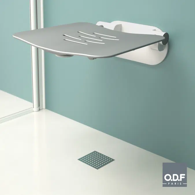 Wall mounted folding shower seat