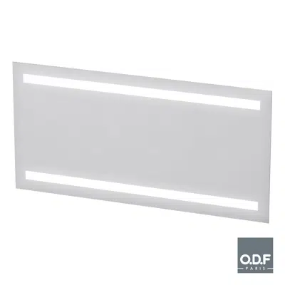 afbeelding voor Mirror with 2 integrated horizontal LED light bands and defogger 140 x 70cm