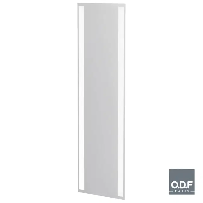 Mirror with 2 vertically integrated LED light bands and defogger 65 x 198cm