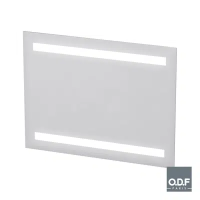 kuva kohteelle Mirror with 2 integrated horizontal LED light bands and defogger 90 x 70cm