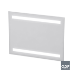 mirror with 2 integrated horizontal led light bands and defogger 90 x 70cm
