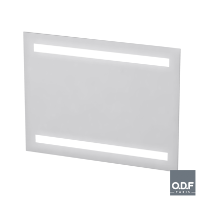 Image for Mirror with 2 integrated horizontal LED light bands and defogger 90 x 70cm