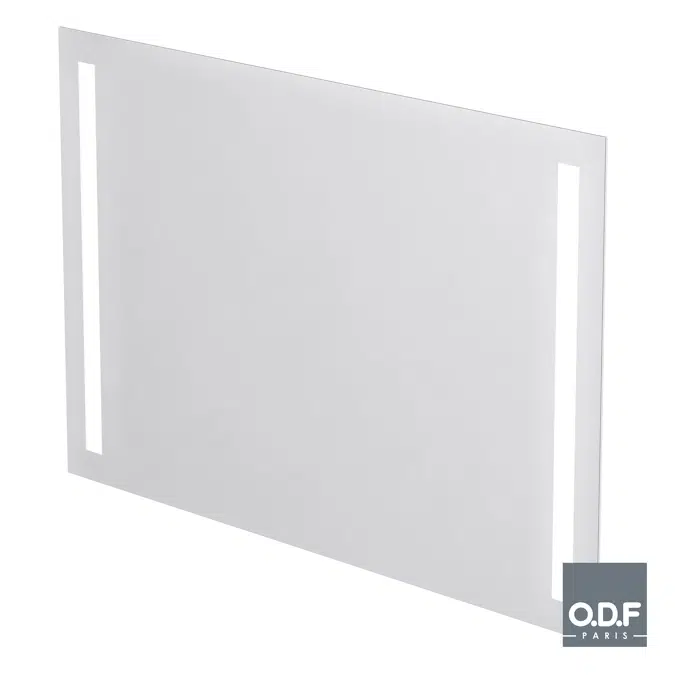 Mirror with 2 vertically integrated LED light bands and defogger 140 x 90cm