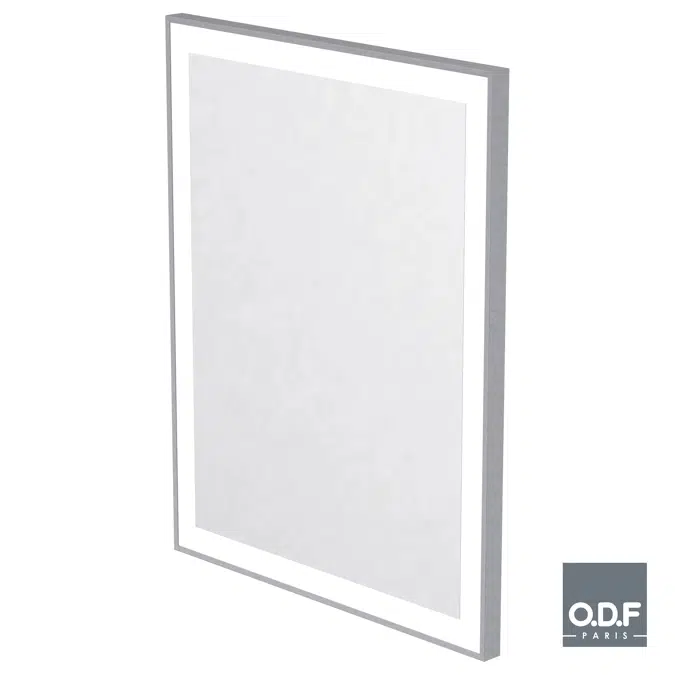 Miroir LED rétro éclairé encadré dépoli rectangulaire et antibuée 70 x 90cm