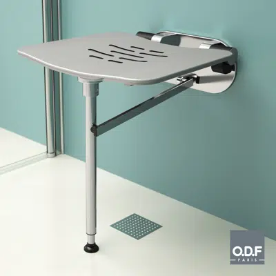 imagem para Wall mounted folding shower seat with support