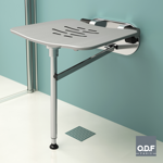 wall mounted folding shower seat with support