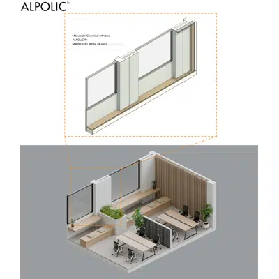 изображение для Office Space ALPOLIC/fr M9010-G30 White