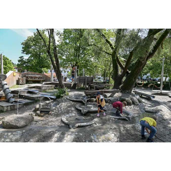 Round Water Basin with 1 opening | Playground Equipment | Water Play Installation