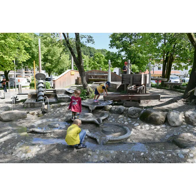 Round Water Basin with 1 opening | Playground Equipment | Water Play Installation
