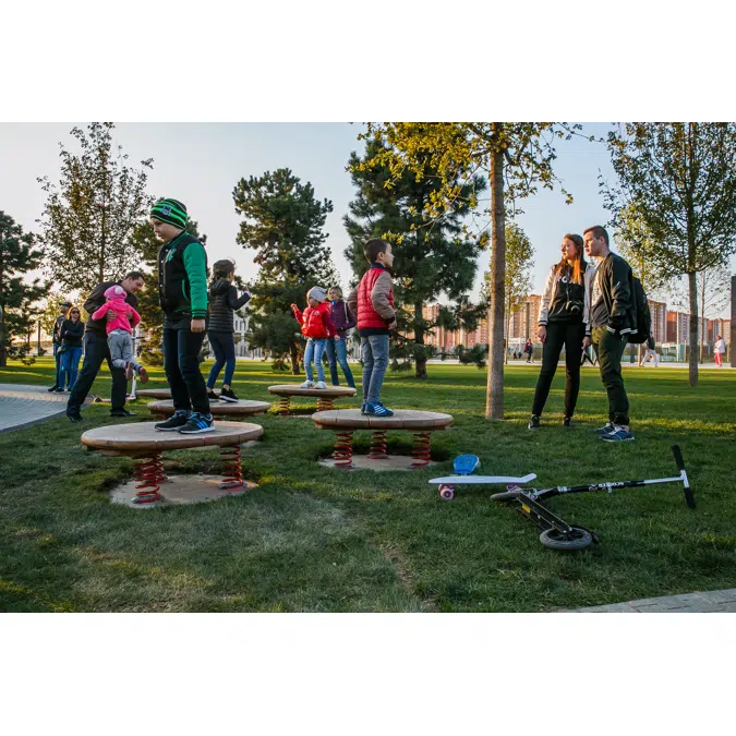 Jumping Disc | Playground Equipment | Round Spring Platforms