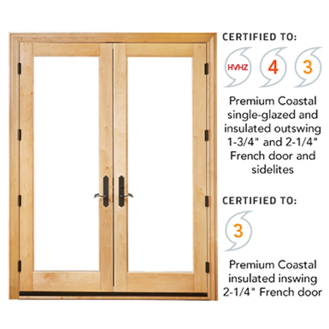 BIM objects Free download! Premium Coastal Hinged Patio Door BIMobject